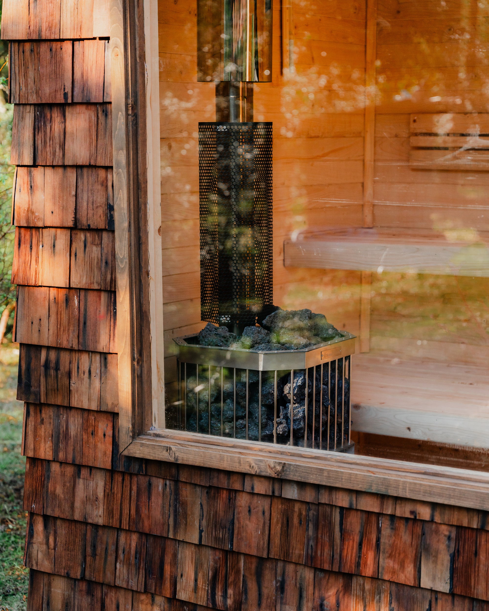 Sauna Exterior 4 personas a leña  cabina extendida