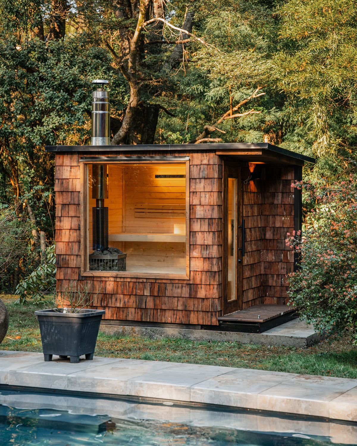 Sauna Exterior 4 personas a leña  cabina extendida - 4–5 personas