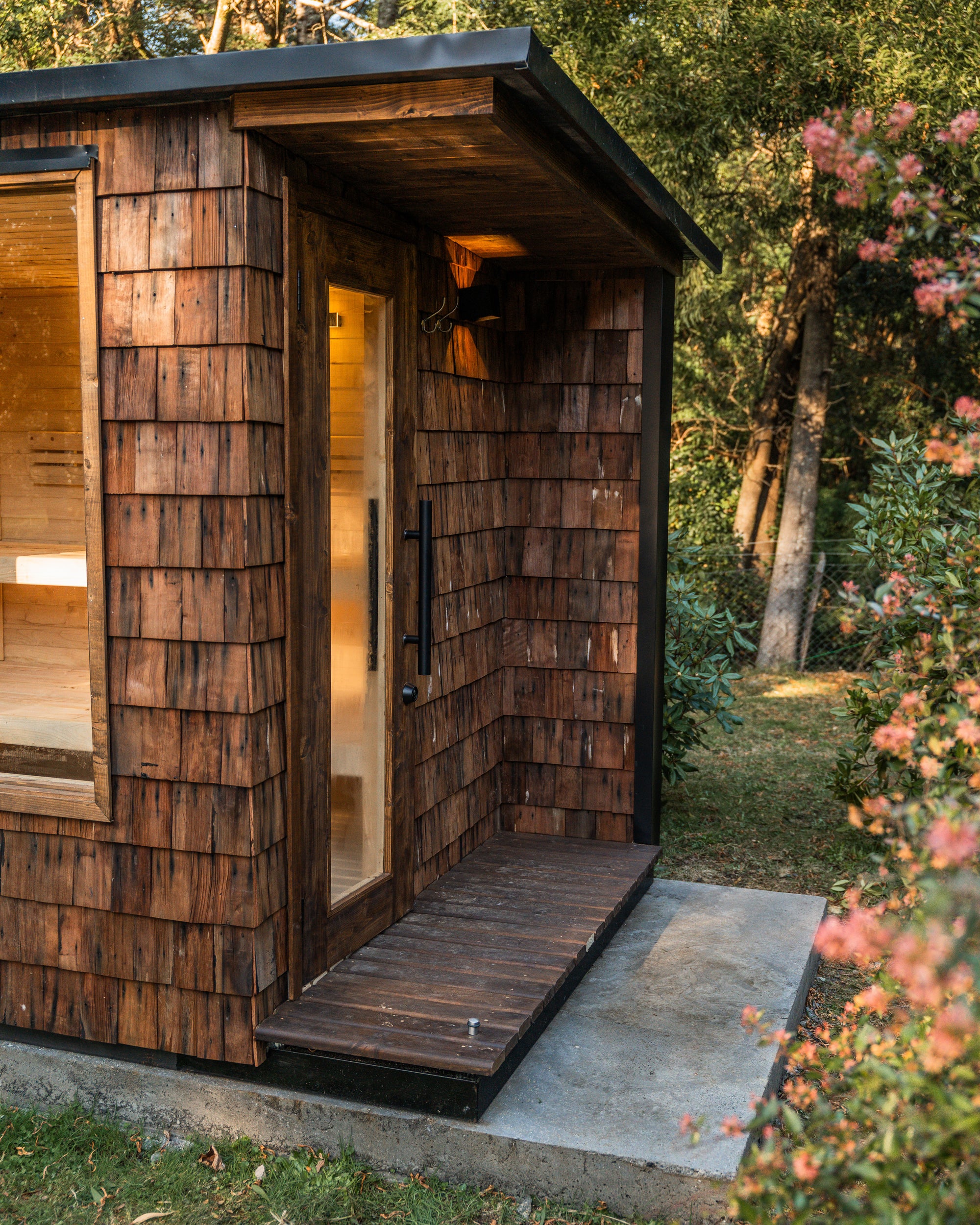 Sauna Exterior 4 personas a leña  cabina extendida