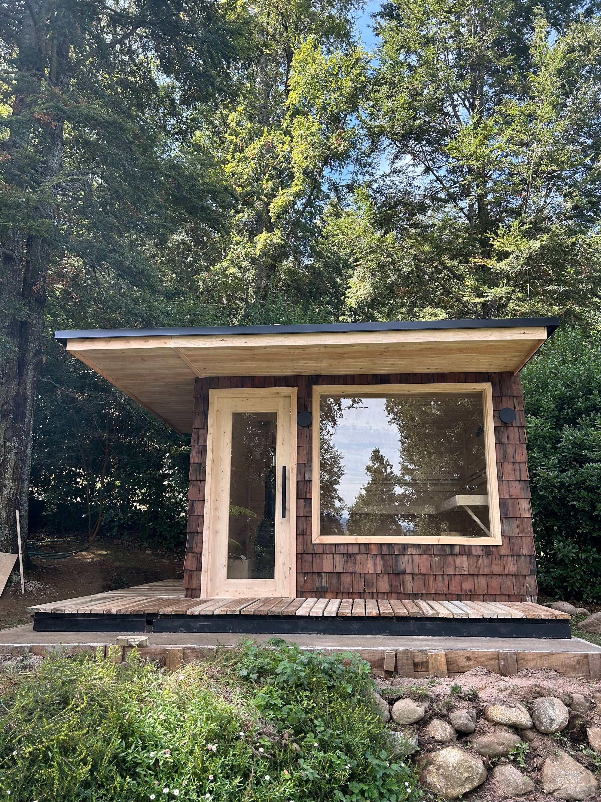 Sauna exterior comercial de madera para 8 personas — Ancestral Chile
