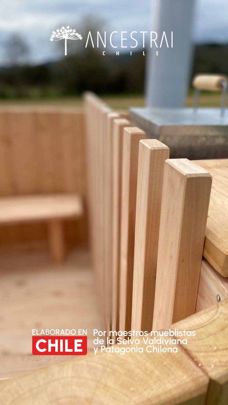 Tinaja caliente para 2 personas en cabaña o glamping Chile